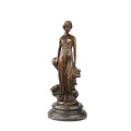 Female Figure Bronze Sculpture Young Lady Decoration Brass Statue TPE-655